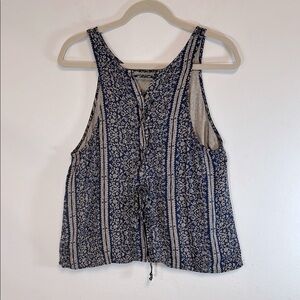 American Eagle Outfitters Sleeveless Floral Tie Front Women’s Size L Tank Top